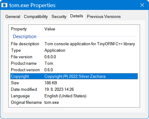 tom.exe file properties detail